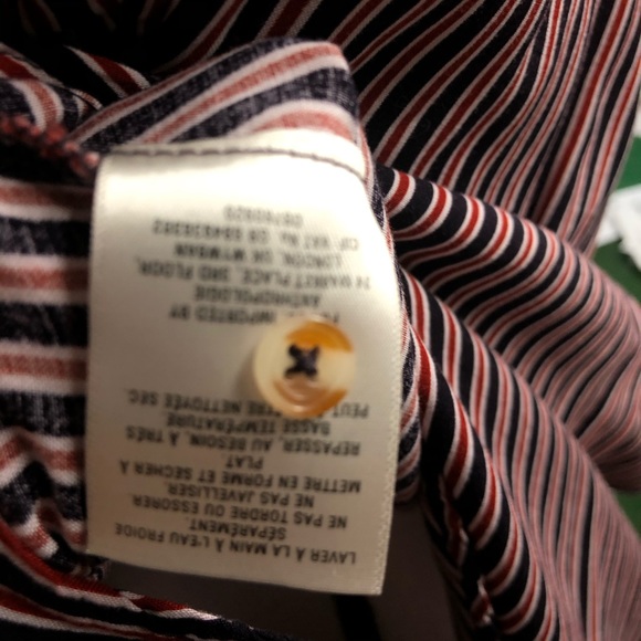 Anthropologie ☀️ Maeve Poplin Striped Button Down - Picture 10 of 11